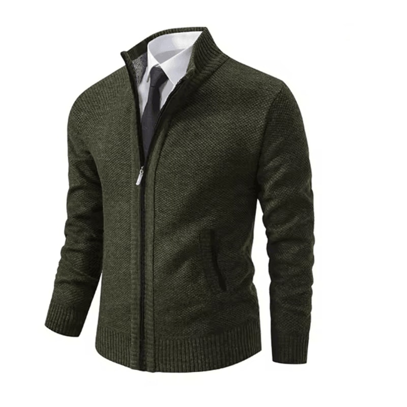 WarmGuard Mens Fleece Zip Up Jacket Stand Collar Casual Sports Coat 3