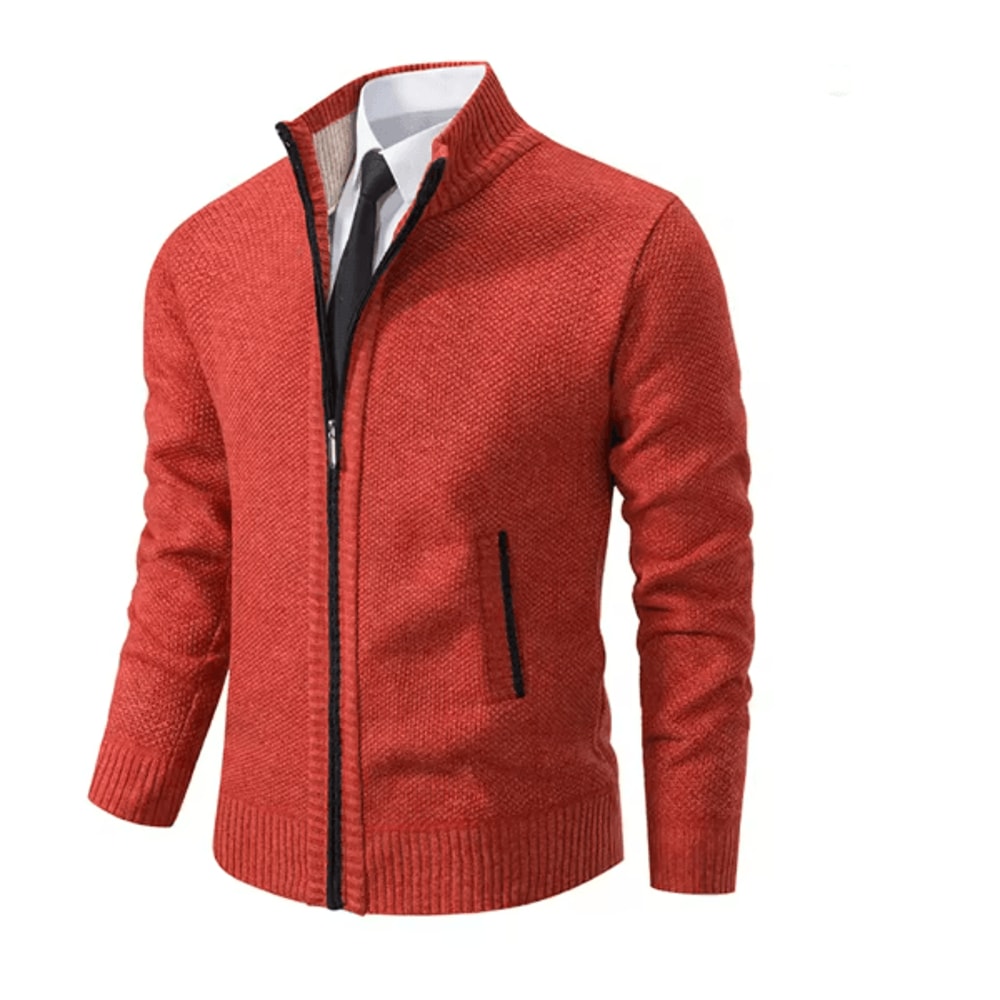 WarmGuard Mens Fleece Zip Up Jacket Stand Collar Casual Sports Coat 4