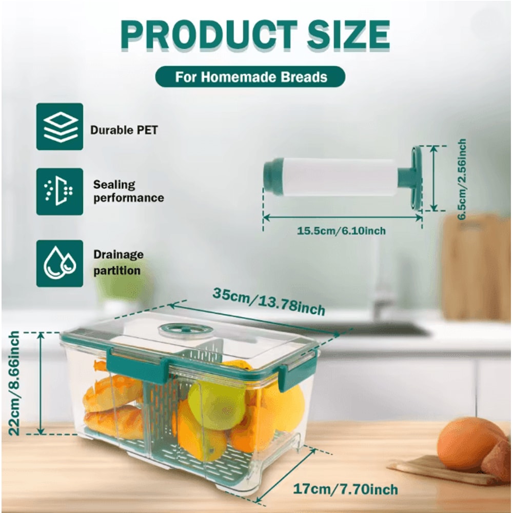 Airtight Bread Box With Vacuum Pump Freshness Keeper Container 1