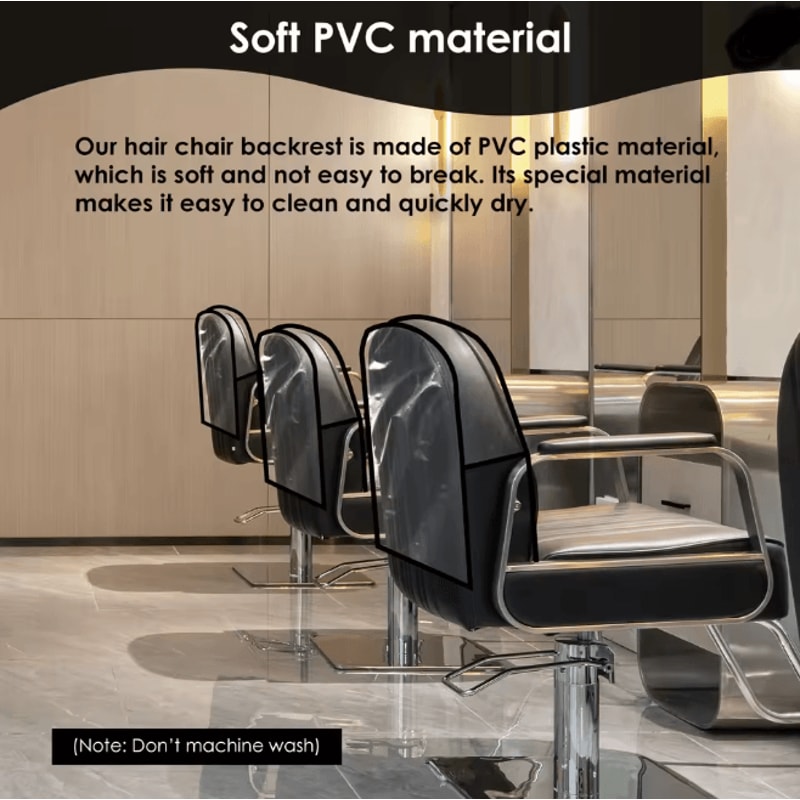 Clear PVC Salon Chair Back Covers Waterproof Chair Protectors 3 Pack 3