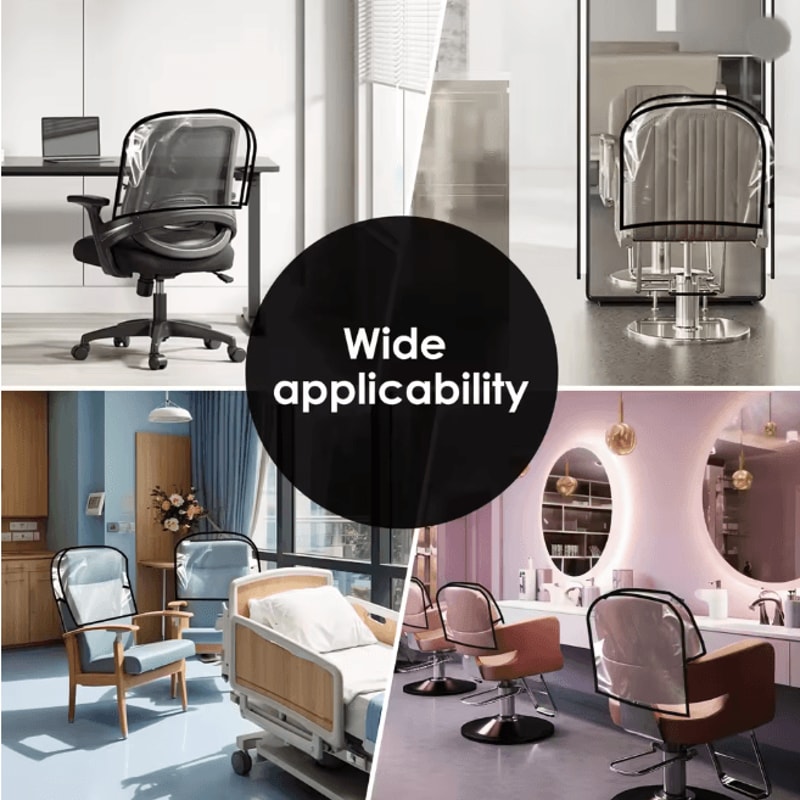 Clear PVC Salon Chair Back Covers Waterproof Chair Protectors 3 Pack 4