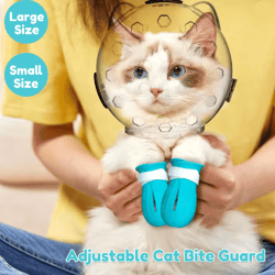 transparent cat grooming muzzle anti bite protective hood