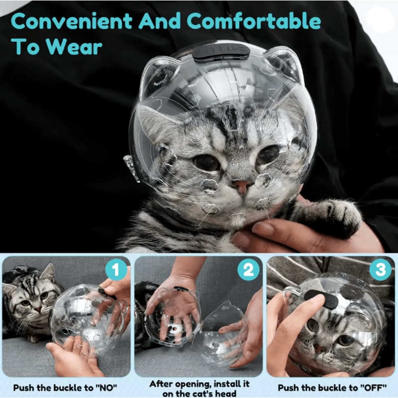 Transparent Cat Grooming Muzzle Anti Bite Protective Hood 3