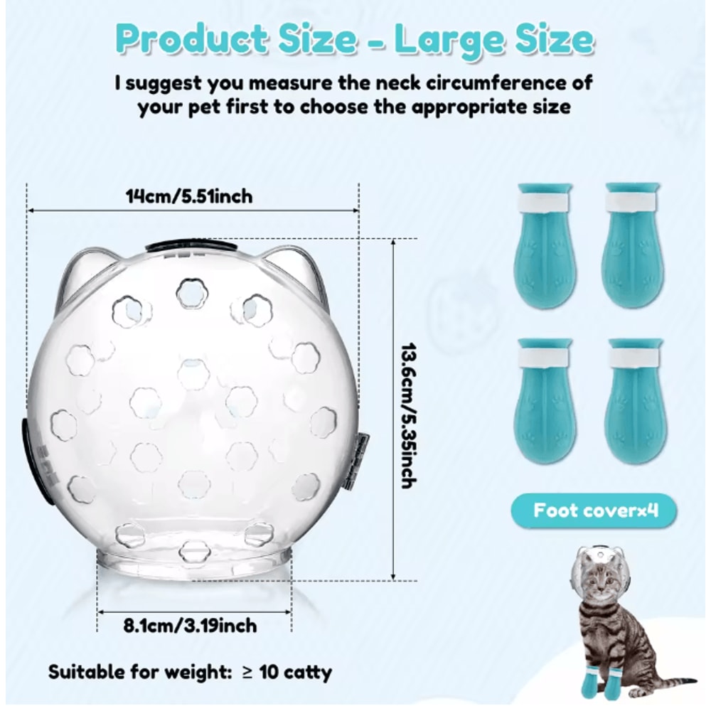 Transparent Cat Grooming Muzzle Anti Bite Protective Hood 4