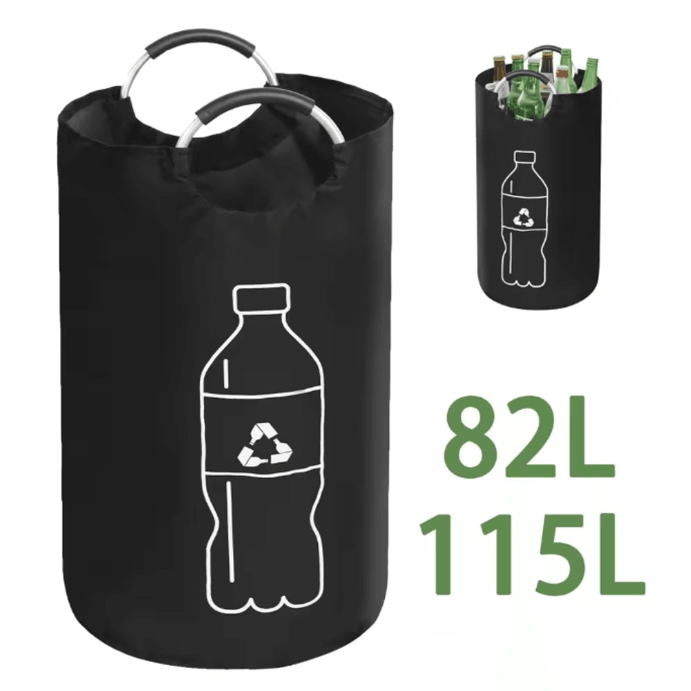 Large Capacity Folding Bottle Storage Basket With Aluminum Handle 0