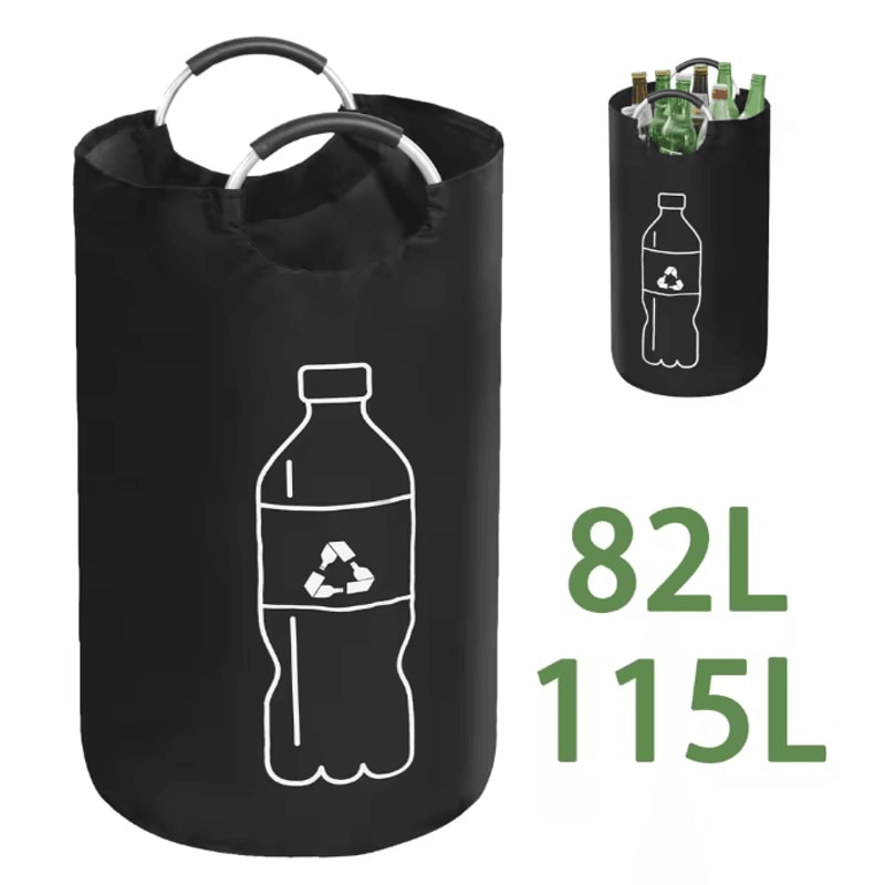 Large Capacity Folding Bottle Storage Basket With Aluminum Handle 0