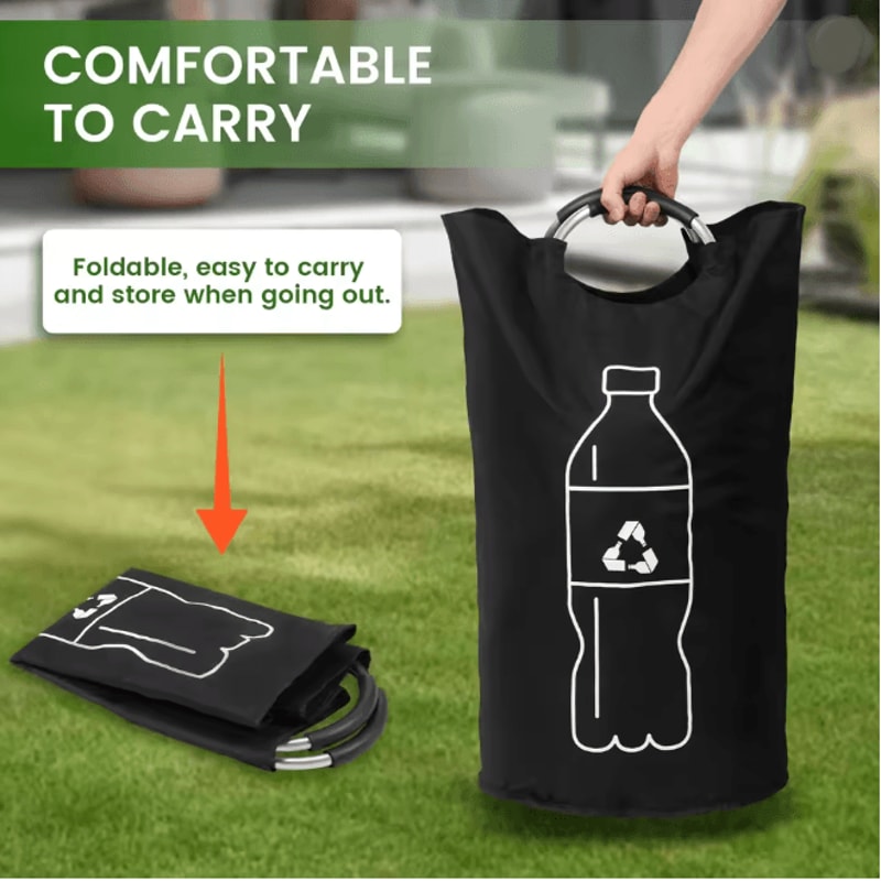 Large Capacity Folding Bottle Storage Basket With Aluminum Handle 2