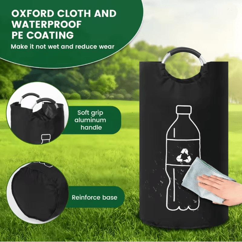 Large Capacity Folding Bottle Storage Basket With Aluminum Handle 3