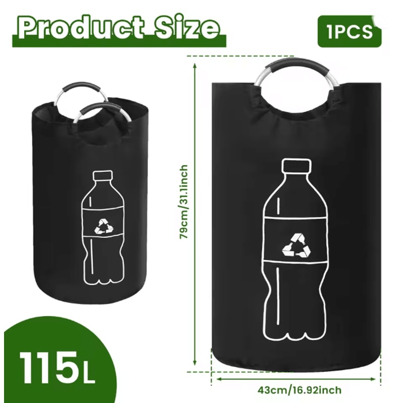 Large Capacity Folding Bottle Storage Basket With Aluminum Handle 5