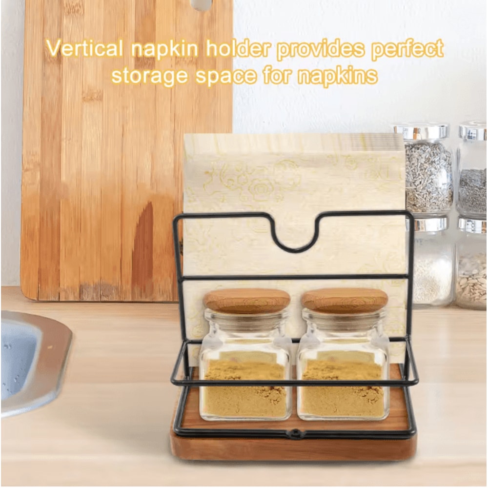 Metal Napkin Holder With Weighted Base For Kitchen Countertop 2