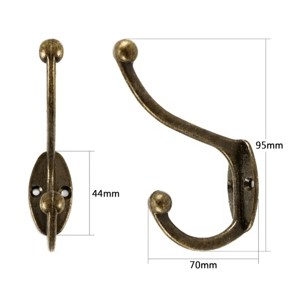 Retro Copper Dual Coat Hooks Wall Mounted Heavy Duty Rack 5 Pack 1