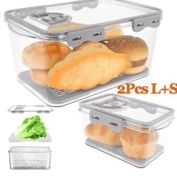 airtight bread box with time recording clear bread storage container