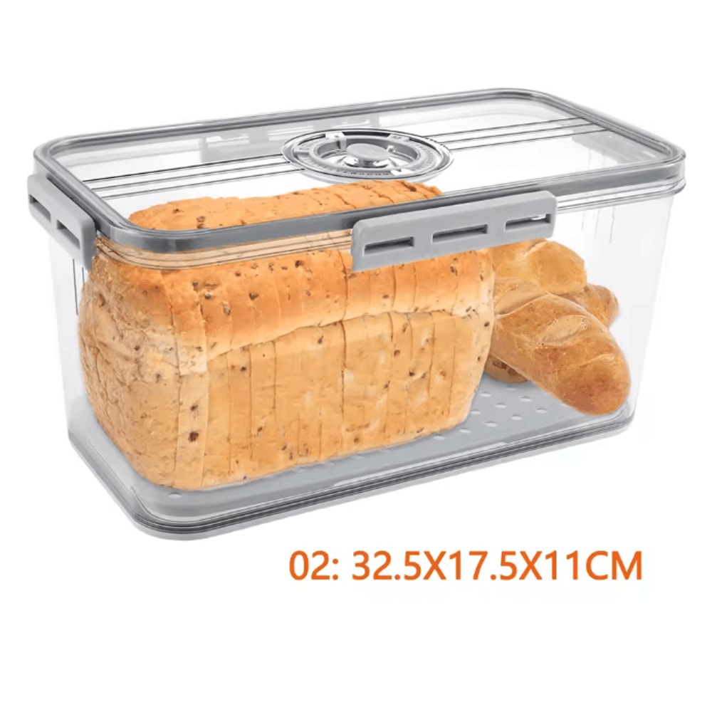 Airtight Bread Box With Time Recording Clear Bread Storage Container 4