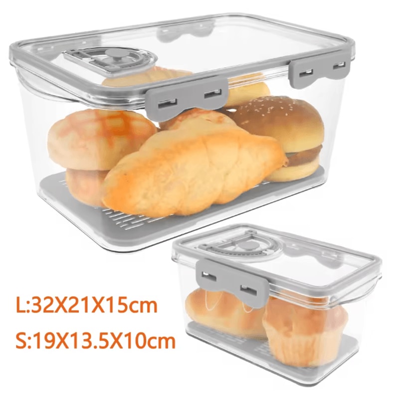 Airtight Bread Box With Time Recording Clear Bread Storage Container 5