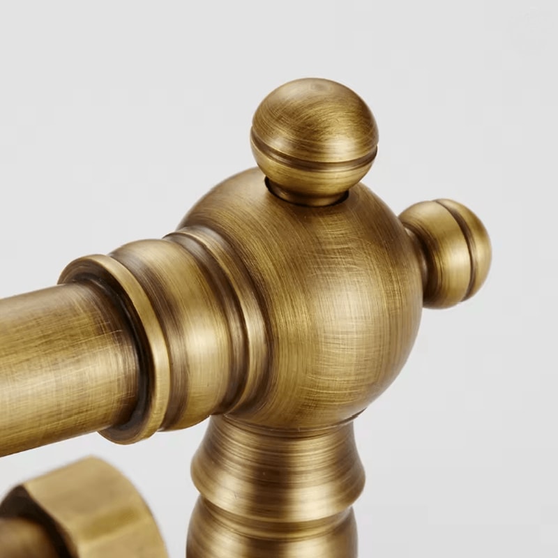 Retro Brass Dual Lever Bathroom And Kitchen Mixer Faucet 1