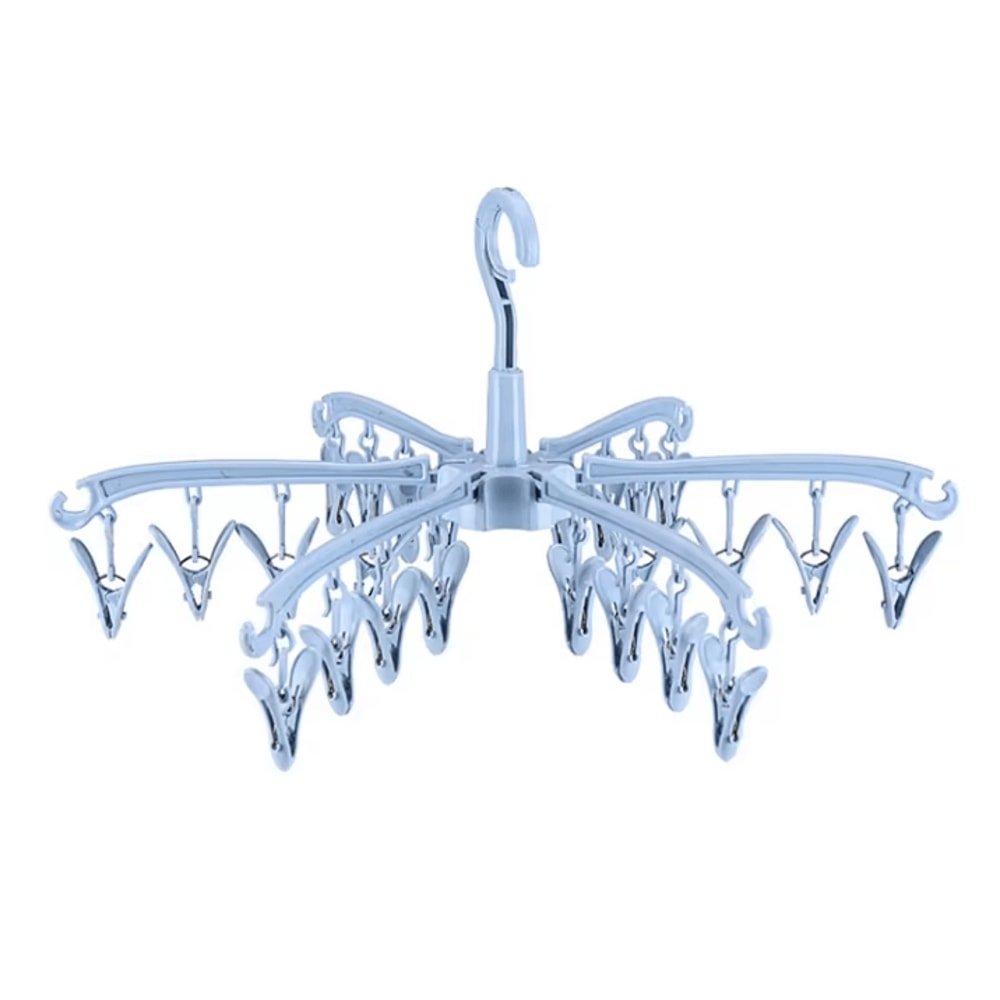 Foldable Sock Drying Rack With 24 Clips Portable Laundry Hanger 0