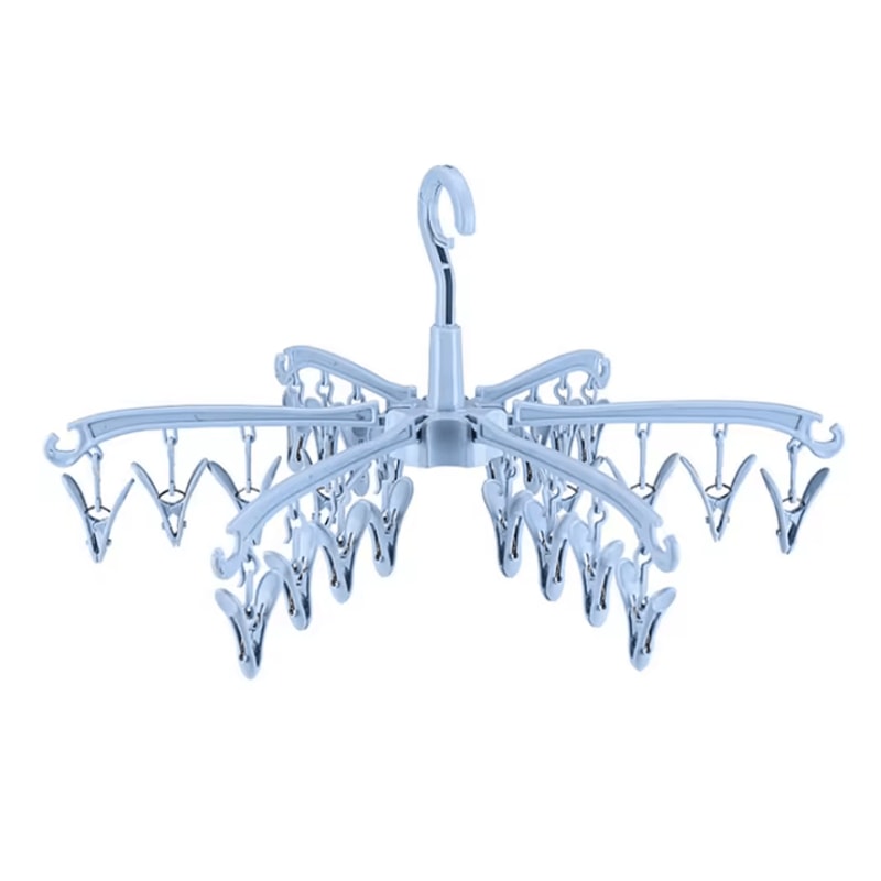 Foldable Sock Drying Rack With 24 Clips Portable Laundry Hanger 0