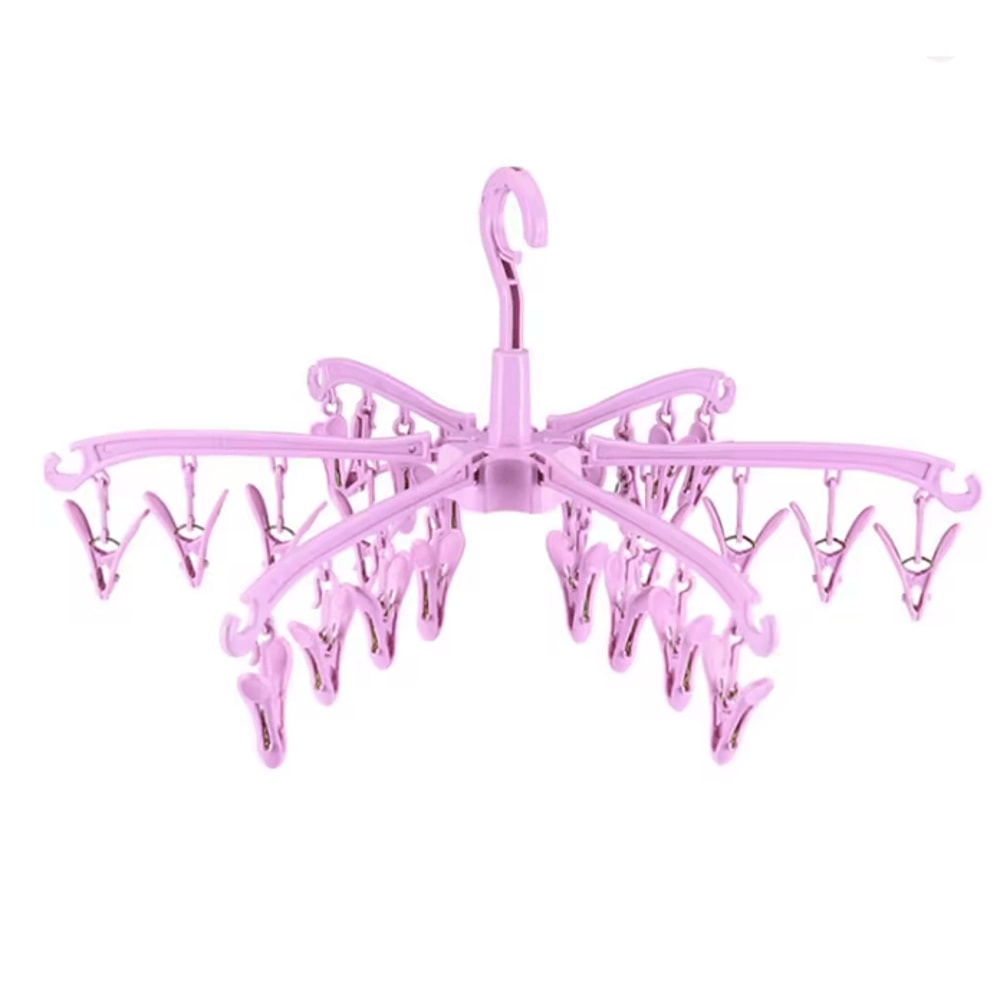 Foldable Sock Drying Rack With 24 Clips Portable Laundry Hanger 5