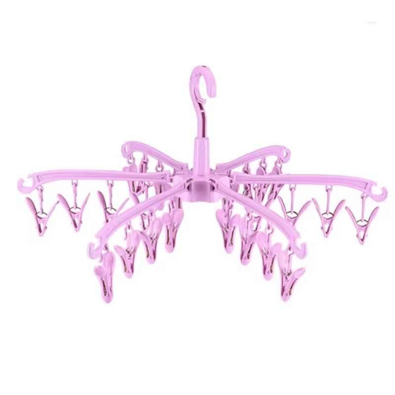 Foldable Sock Drying Rack With 24 Clips Portable Laundry Hanger 5