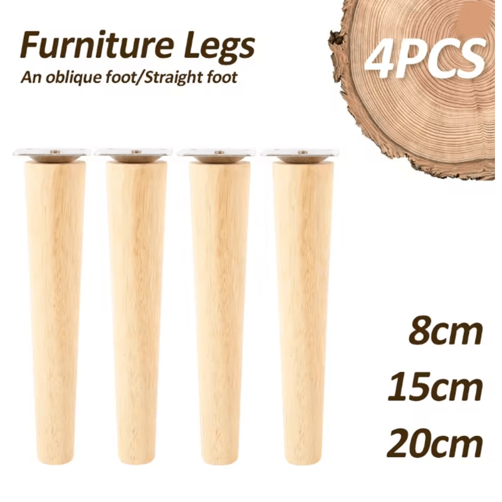 Solid Wood Furniture Legs Replacement Feet Set Of 4 0