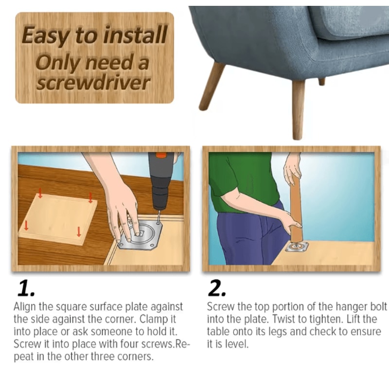 Solid Wood Furniture Legs Replacement Feet Set Of 4 1