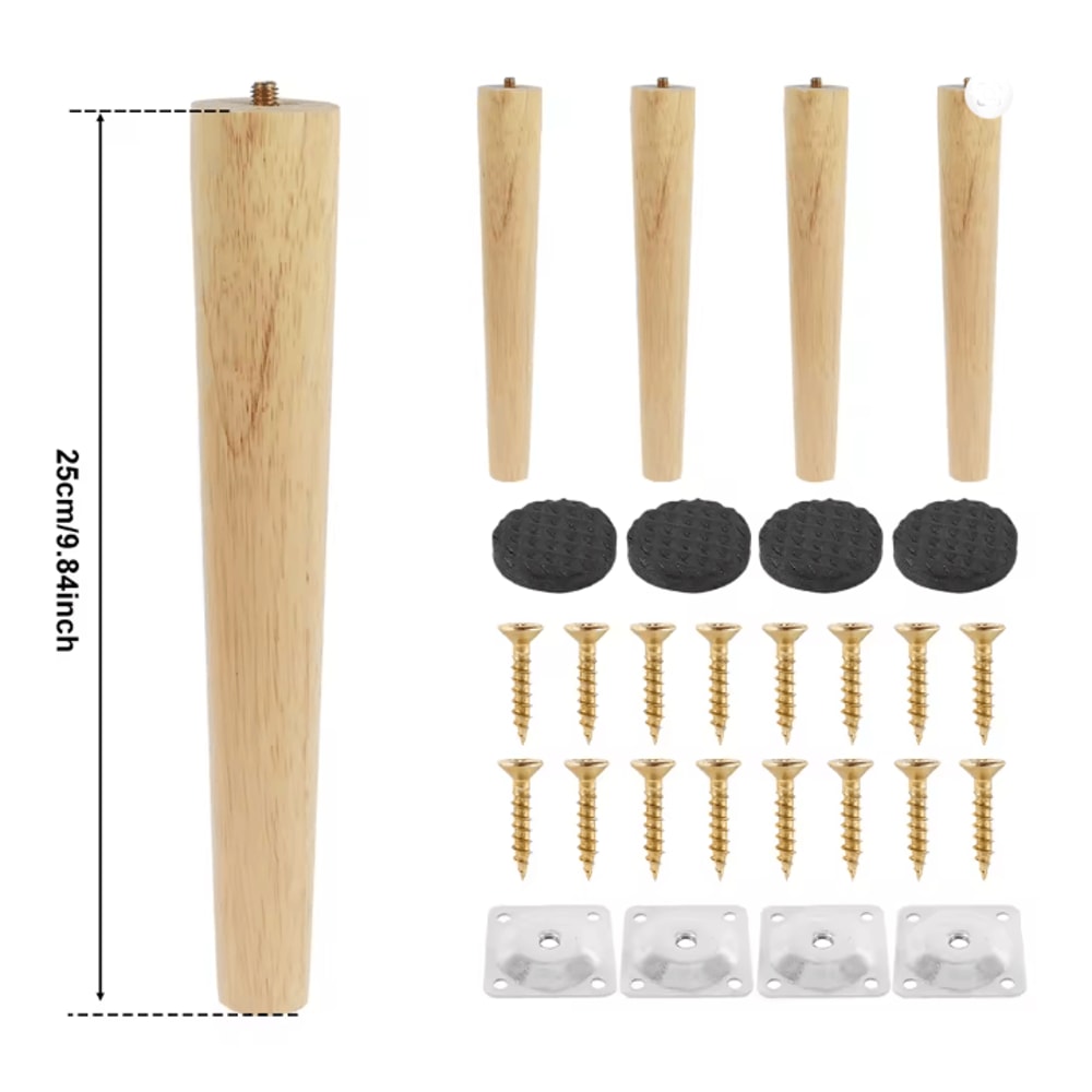 Solid Wood Furniture Legs Replacement Feet Set Of 4 9