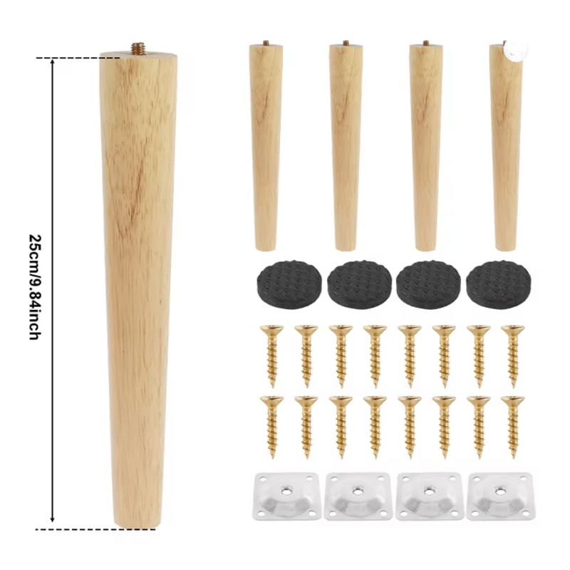 Solid Wood Furniture Legs Replacement Feet Set Of 4 9