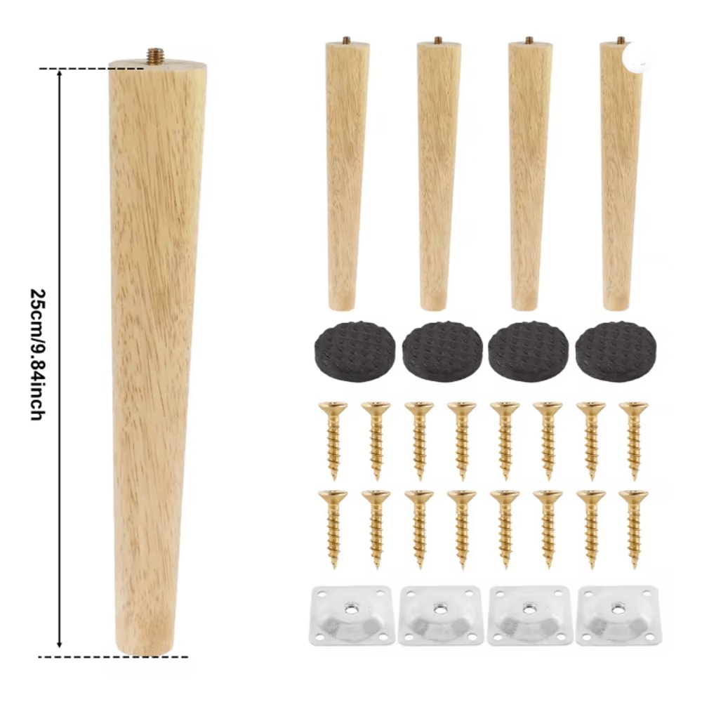 Solid Wood Furniture Legs Replacement Feet Set Of 4 10