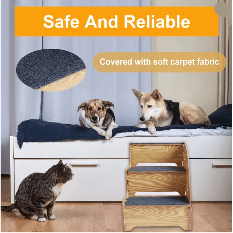 Anti Slip Dog Stairs For Small Dogs And Cats 3 Tier Pet Steps 1