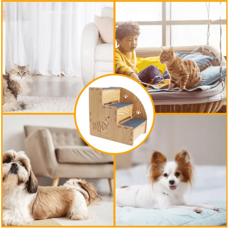 Anti Slip Dog Stairs For Small Dogs And Cats 3 Tier Pet Steps 2