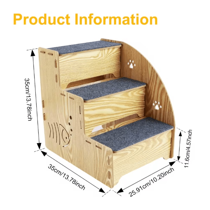 Anti Slip Dog Stairs For Small Dogs And Cats 3 Tier Pet Steps 4