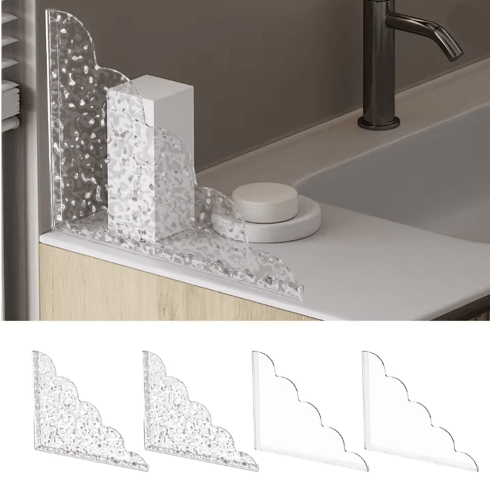 Clear Acrylic Shower Splash Guards Waterproof Bathtub Water Guards 2 Pack 0