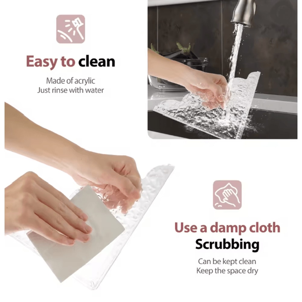 Clear Acrylic Shower Splash Guards Waterproof Bathtub Water Guards 2 Pack 1