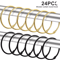 Metal Shower Curtain Rings Rustproof Smooth Glide Hooks 24 Pack 0