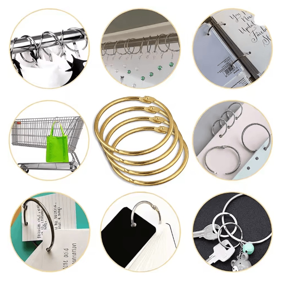 Metal Shower Curtain Rings Rustproof Smooth Glide Hooks 24 Pack 1