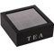 Wood Tea Bag Storage Box With Clear Lid And Dividers 4