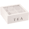 Wood Tea Bag Storage Box With Clear Lid And Dividers 5