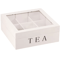 Wood Tea Bag Storage Box With Clear Lid And Dividers 5