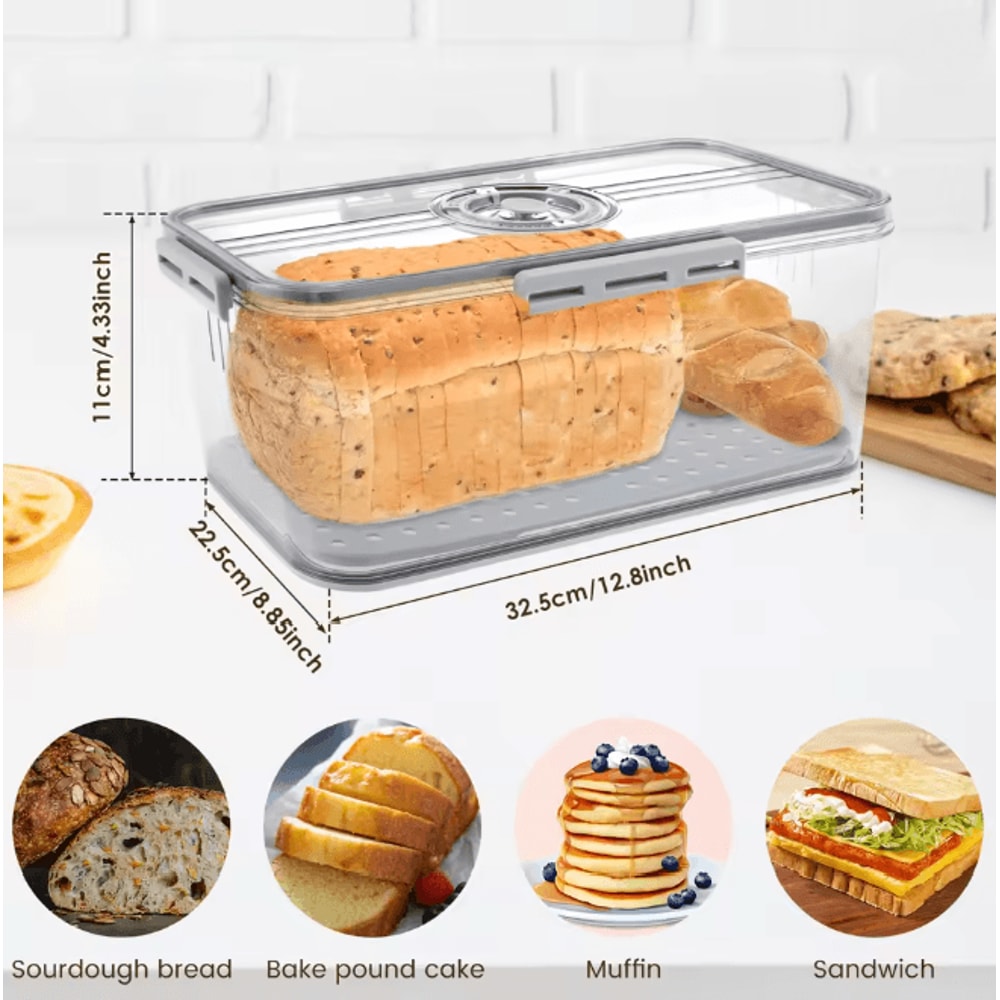 Airtight Bread Box Food Sealing Container With Time Recording 4