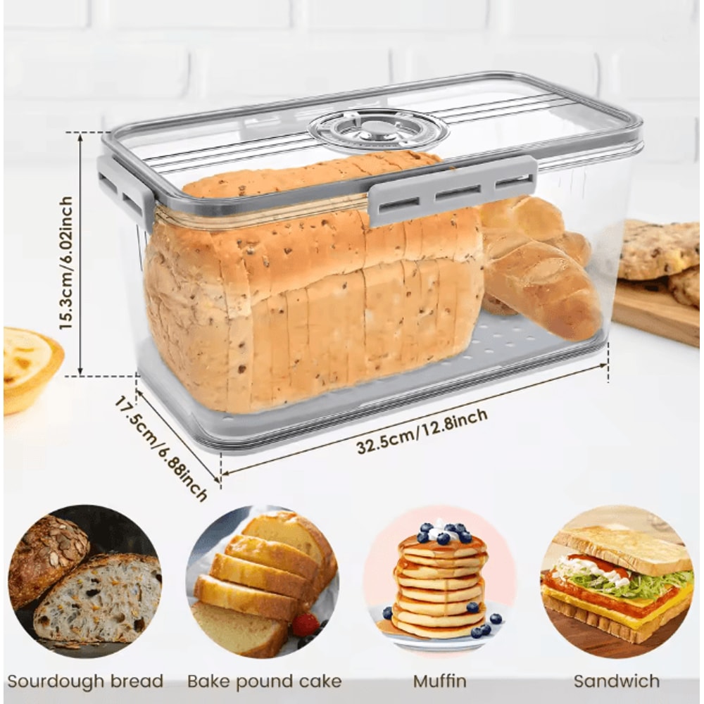 Airtight Bread Box Food Sealing Container With Time Recording 5