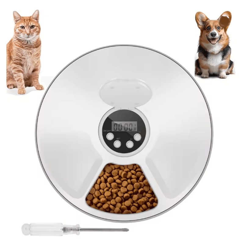 Automatic Pet Feeder With Timer 6 Meal Smart Food Dispenser 0