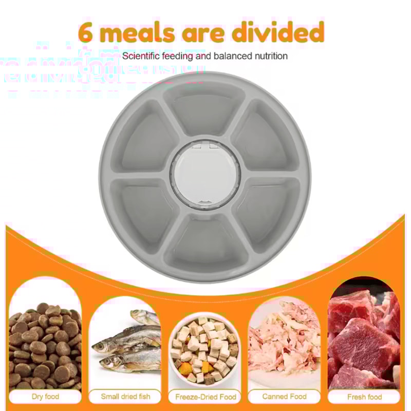 Automatic Pet Feeder With Timer 6 Meal Smart Food Dispenser 2