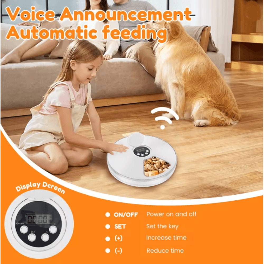 Automatic Pet Feeder With Timer 6 Meal Smart Food Dispenser 3