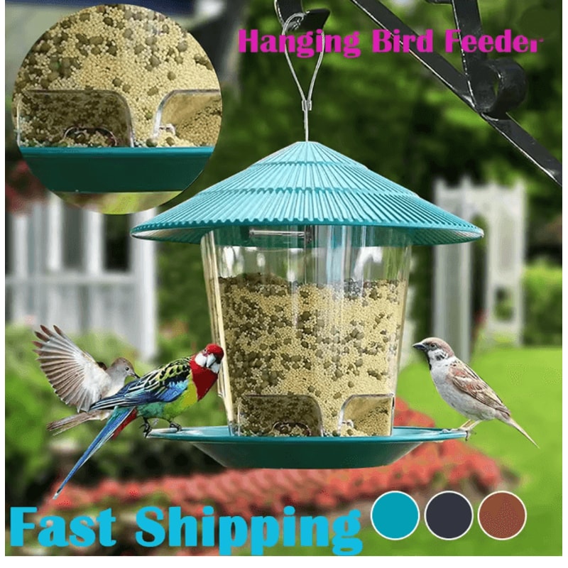 Hanging Bird Feeder Peanut Nut Feeding Station For Outdoor Garden 0