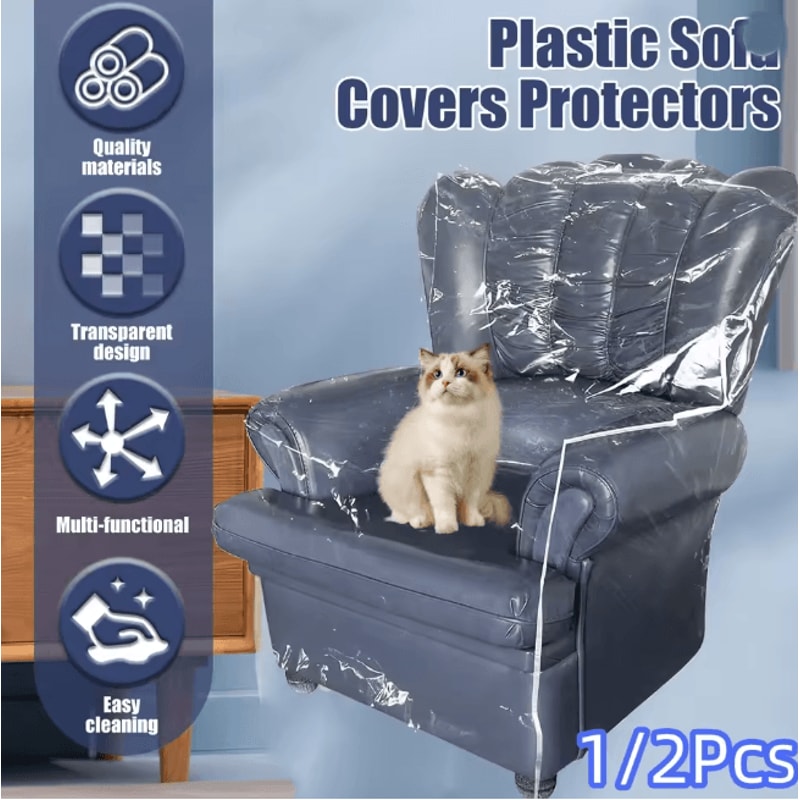 Clear Waterproof Couch Cover Pet Sofa Protector For Armchair And Recliner 0