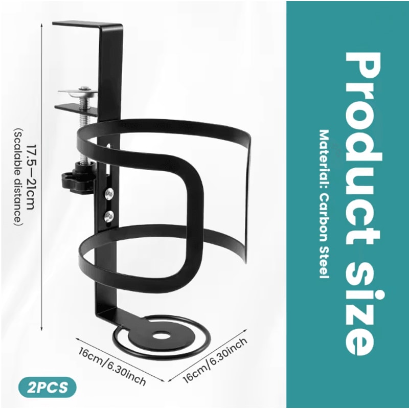 Adjustable Desk Cup Holder Clip On Mug And Headphone Organizer 3