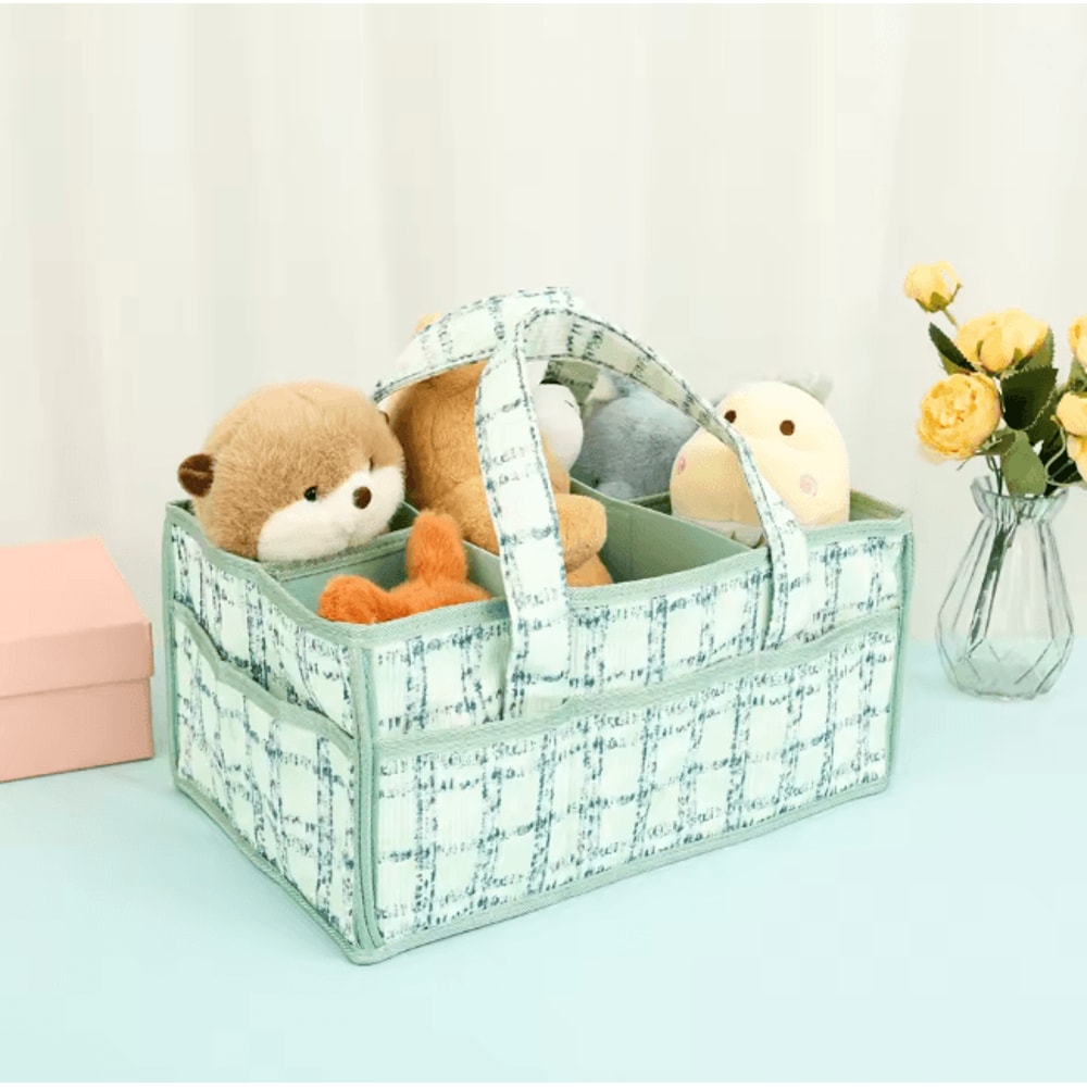 Portable Baby Diaper Caddy Bag With Handle Nursery Storage Basket 1