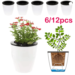 self watering flower pots automatic water absorbing plant pots set
