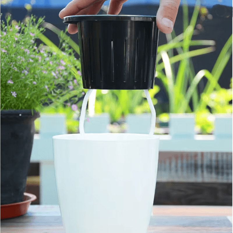 Self Watering Flower Pots Automatic Water Absorbing Plant Pots Set 3