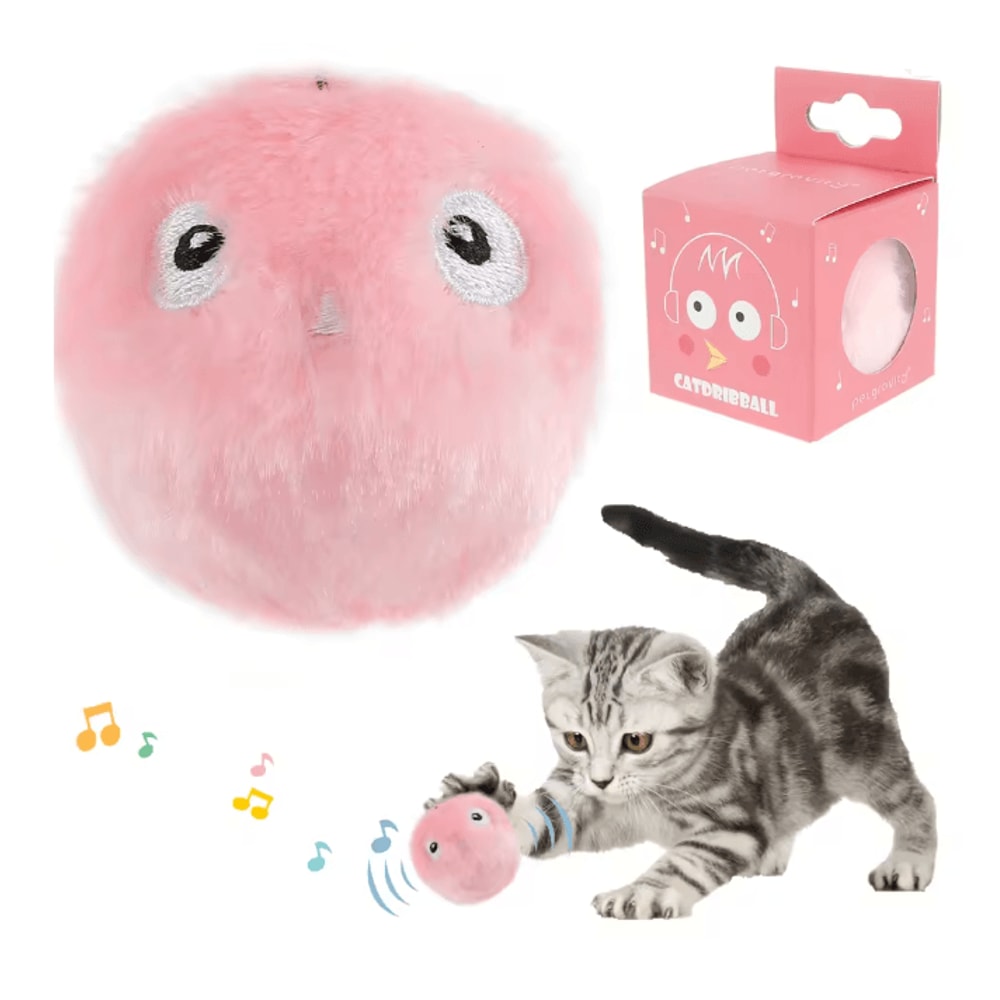 Interactive Cat Toy Balls Smart Plush Chirping Pet Play Set 4